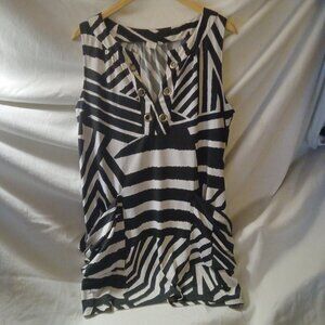 St. Tropez West Black and White Mini Dress, Size M